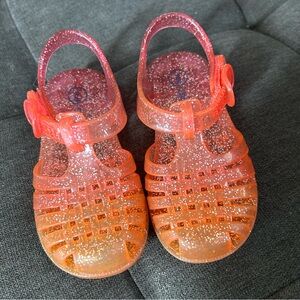 Glittery Orange Kids Sandals jelly shoes size 6 Cat & Jack